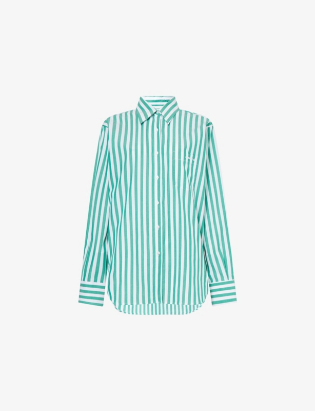 Striped Oversized Cotton-Poplin Shirt