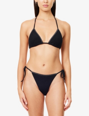 Hunza G Womens Black/dtm Gina Swarovski® Bikini Set