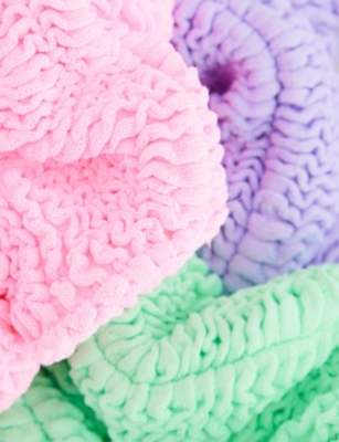 HUNZA G: Seersucker Stretch-Woven Scrunchie Pack of Three