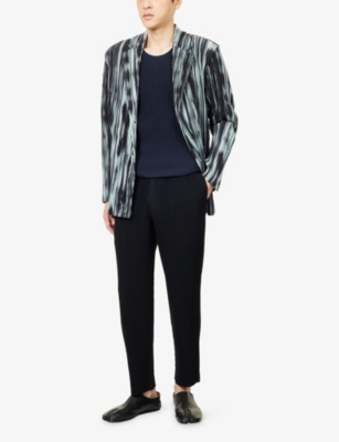 Issey Miyake Ns Navy Basics Long-sleeve Knit Top In Black