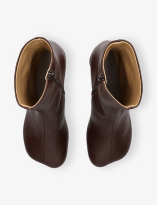 Mm6 Maison Margiela Womens Mm6 Anatomic Leather Ankle Boots In Brown