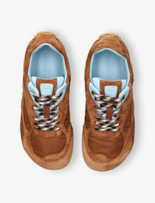 Bottega Veneta Womens Tan Orbit Flash Suede And Shell Trainers Eur 39 / 6 Uk In Brown