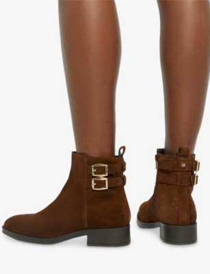 Dune Womens Brown Suede Pinehurst Suede Ankle Boots Eur 41 / 8 Uk In Brown