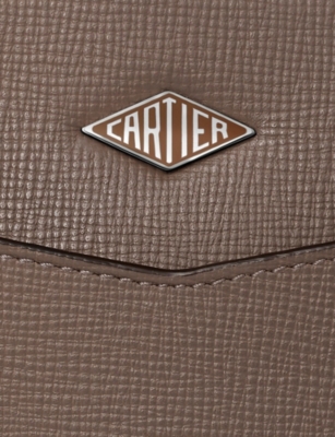 Cartier Womens Pepper Grey Losange Leather Portfolio Bag In Brown