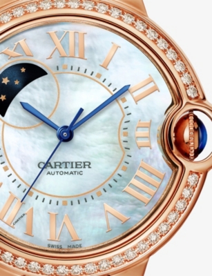CARTIER: Ballon Bleu de Cartier 18ct Rose-Gold And 0.79ct Brilliant-Cut Diamond Automatic Watch