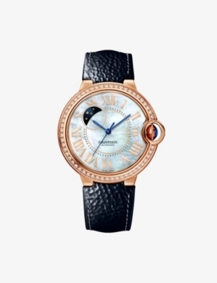 CARTIER: Ballon Bleu de Cartier 18ct Rose-Gold And 0.79ct Brilliant-Cut Diamond Automatic Watch