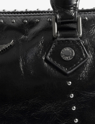 ZADIG&VOLTAIRE: Sunny XS Vibe Stud-Embellished Leather Top-Handle Bag