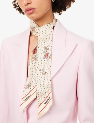Valentino Womens Burro/multicolor Papier Floreal Silk Bandeau Scarf