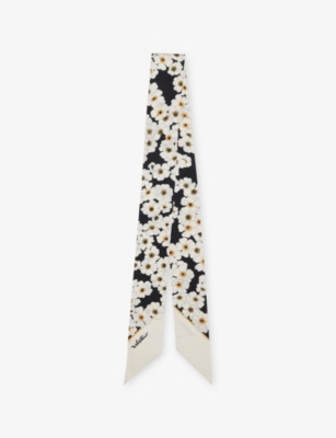 VALENTINO GARAVANI: Floral Twill Silk Scarf