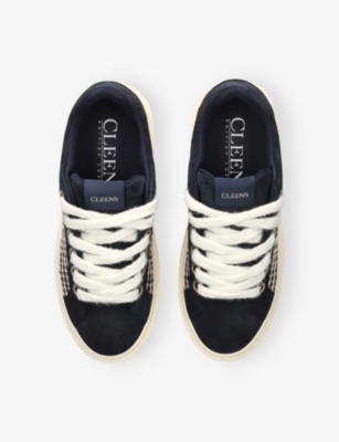CLEENS: Ace Embroidered Suede Trainers