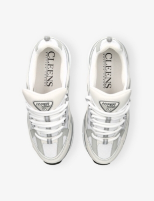 CLEENS: Hyper Leather And Mesh Trainers