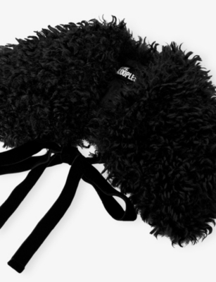 The Kooples Womens  Tie Faux-fur Shawl In Black