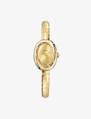 CARTIER: Baignoire Mini Model 18ct Yellow-Gold And Brilliant-Cut Diamonds Quartz Watch