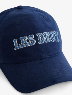Les Deux Mens  Logo-embroidered Cotton Dad Baseball Cap In Blue