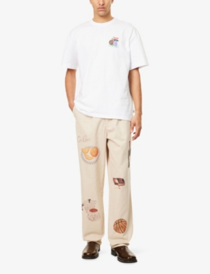 Les Deux Mens Oyster Gray Romeo Pleated Wide-leg Cotton Trousers In Gray