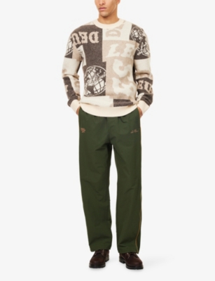 LES DEUX: Hudson Seersucker Wide-Leg Woven Jogging Bottoms