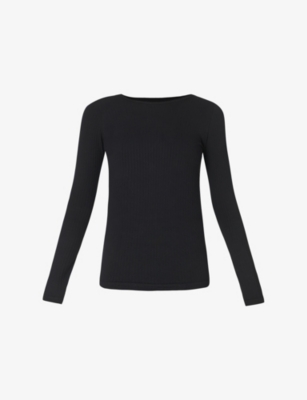 SWEATY BETTY: Mindful Flex Boat-Neck Long Sleeve Jersey Top