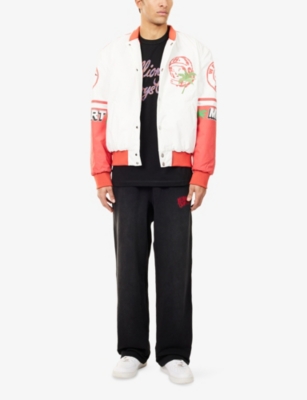BILLIONAIRE BOYS CLUB: Stadium Graphic-Print Cotton Varsity Jacket