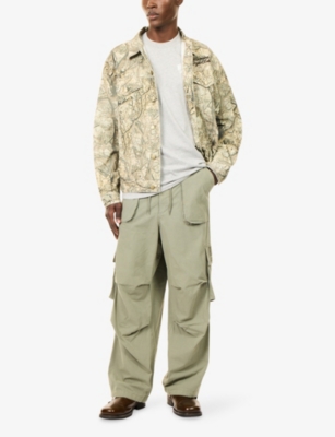 BILLIONAIRE BOYS CLUB: Diamond Graphic-Print Long-Sleeve Cotton Trucker Jacket