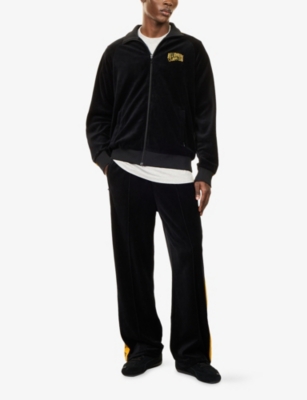 BILLIONAIRE BOYS CLUB: Logo-Printed Trim Straight-Leg Velour Tracksuit Bottoms
