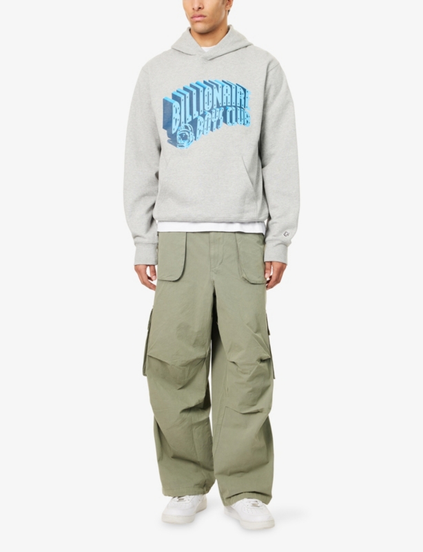 3D Arch Popover Relaxed-Fit Cotton-Jersey Hoodie