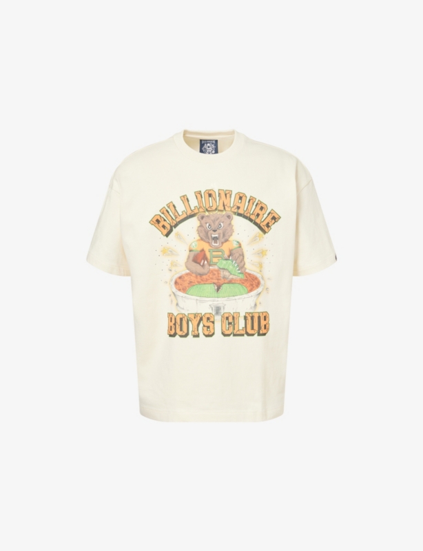 Rhinestone Mascot Crewneck Cotton-Jersey T-Shirt