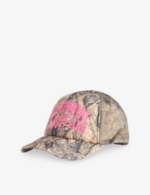 BILLIONAIRE BOYS CLUB: Diamonds & Dollars Tree Camo Arch-Logo Mesh Trucker Cap