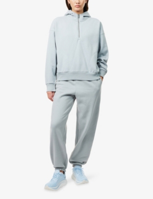 Vuori Womens Blue Haze Restore Classic Wide-leg Cotton-blend Jogging Bottoms In Gray