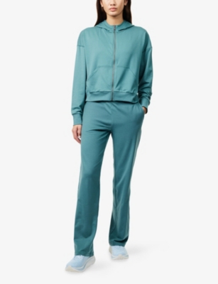 Vuori Womens Bluegrass Heather Halo Modern Straight-leg Stretch-woven Jogging Bottoms In Blue