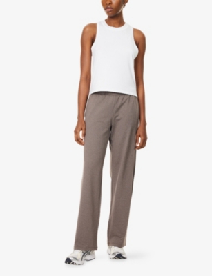 Vuori Womens Chia Heather Halo Modern Straight-leg Stretch-woven Jogging Bottoms In Brown