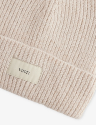 Vuori Womens Natural Heather Label Ribbed Knitted Bean In Neutral