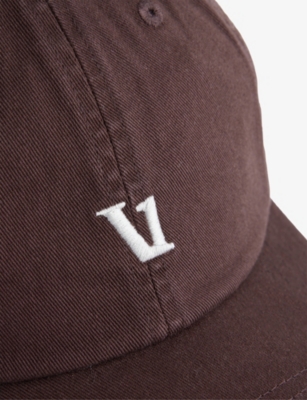 Vuori Womens Java Dad Brand-embroidery Cotton Baseball Cap In Brown