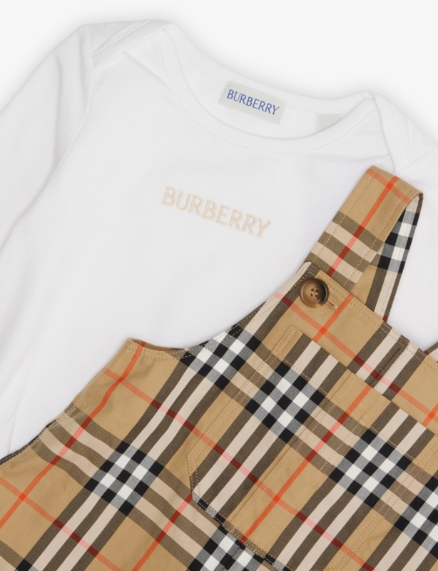 Darwin Check-Print Three-Piece Stretch-Cotton Set 3-18 months