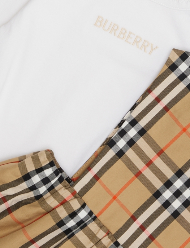 Check-Print Three-Piece Stretch-Cotton Set 3-18 months