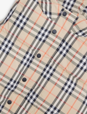 BURBERRY: Franklin Checked Hooded Shell-Down Gilet 4-14 Years