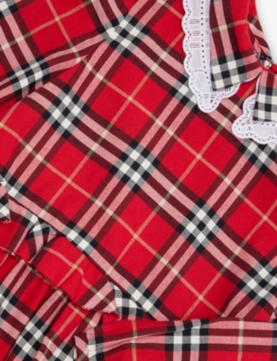 BURBERRY: Kira Broderie Collar Cotton Dresse 4-10 Years
