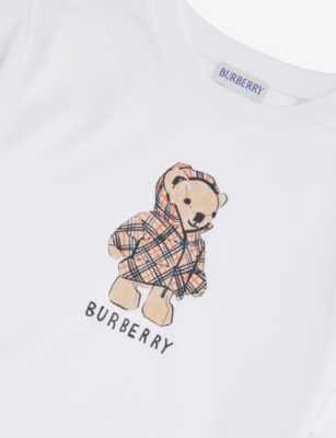 BURBERRY: Cedar Teddy-Print Cotton T-Shirt 4-14 Years