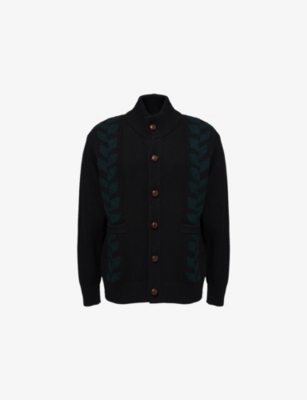 THAMES: Conking Patterned Wool-Cashmere Blend Cardigan