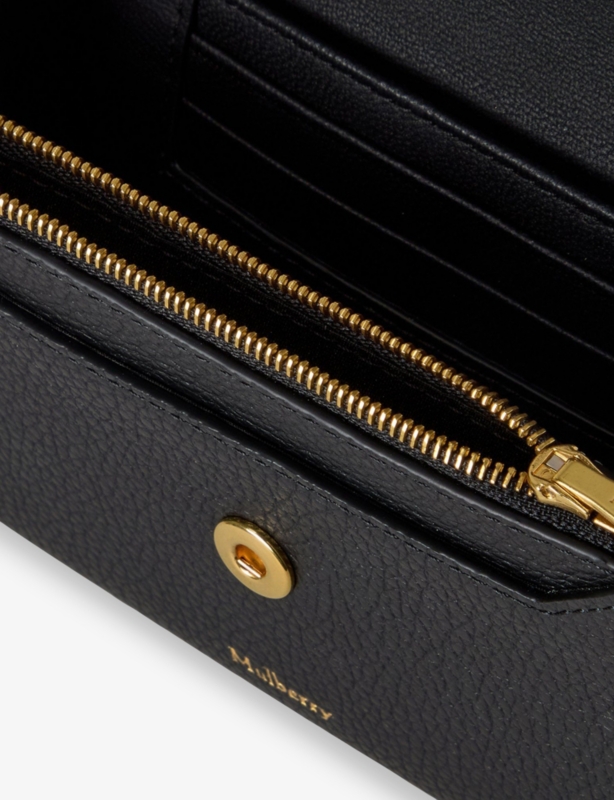 Press Stud Grained Leather Wallet