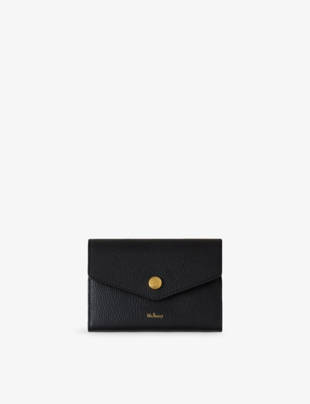 Press Stud Grained Leather Wallet