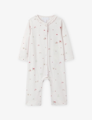 THE LITTLE WHITE COMPANY: Woodland Frill Collar Cotton Babygrow 0-24 Months