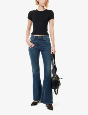 Rag & Bone Dahlia Mid-rise Flared Jeans In Blue