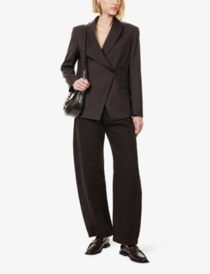 Rag & Bone Charlie Super High Waist Crop Barrel Jeans In Brown