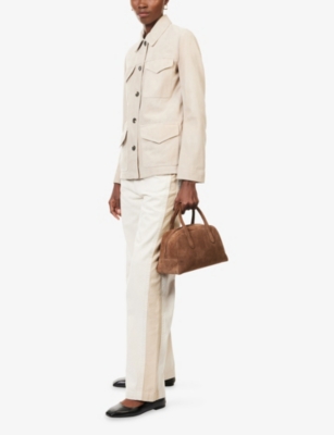 Rag & Bone Logan Spliced Mid-rise Jeans In White