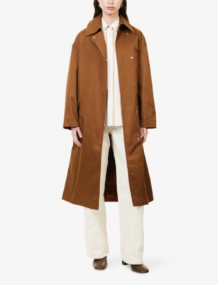 Rag & Bone Womens Ltbrw Rue Belted Cotton-blend Trench Coat In Brown