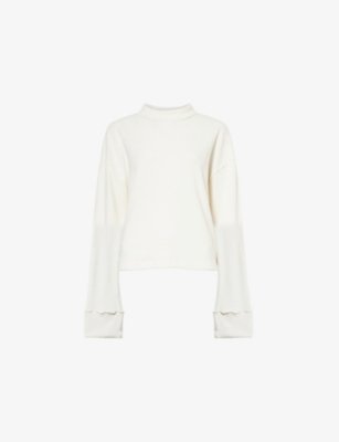 4th & Reckless Womens Ecru Mahlin High-neck Knitted Jumper In White
