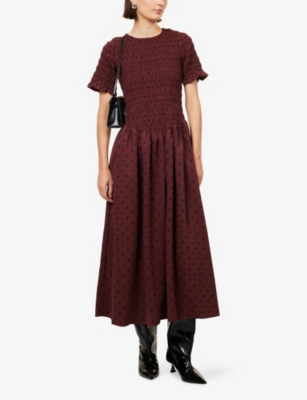 Amy Lynn Womens Purple Beatrix Short-sleeves Woven Maxi Dress In Red