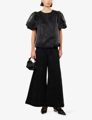 AMY LYNN: Aurora Balloon-Sleeves Woven Top