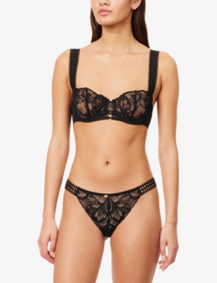 Aubade Womens  After Hours Underwired Half-cup Lace Bra In Black