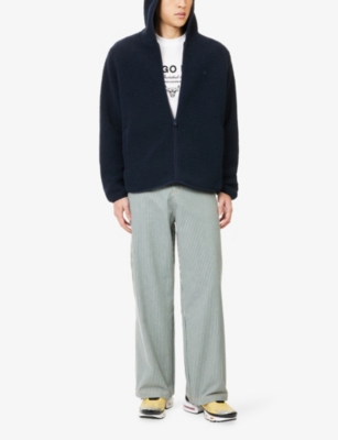 NEW ERA: Logo-Embroidered Hooded Sherpa Jacket